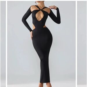 Oh Polly Black Cut-Out Dress